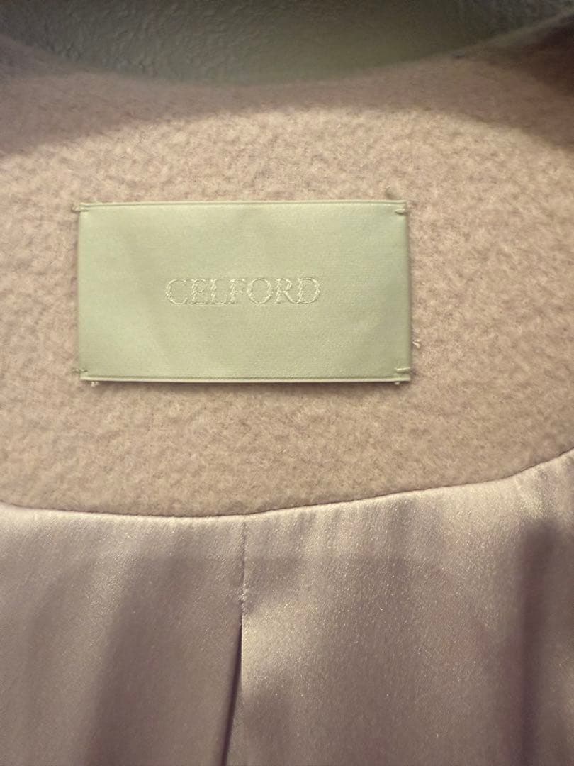 CELFORD 薄ピンクロングコート 38