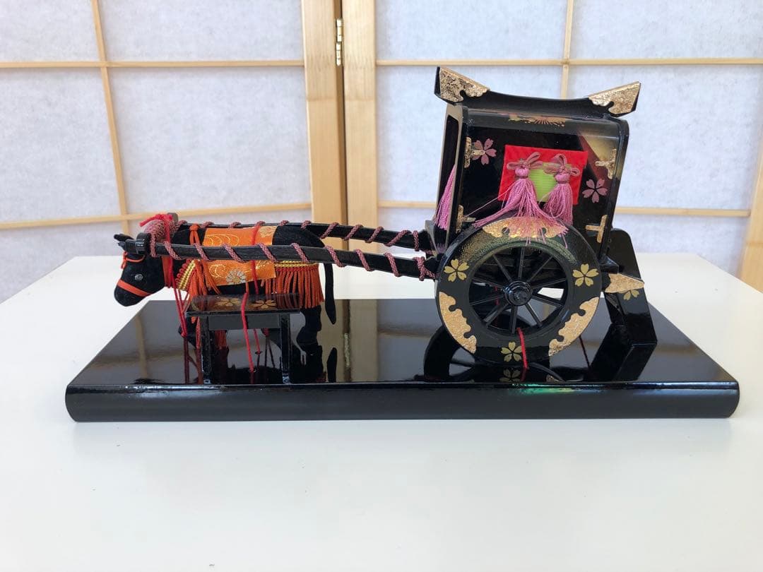 ☆01☆牛車御所車 金箔風装飾 ひな祭り