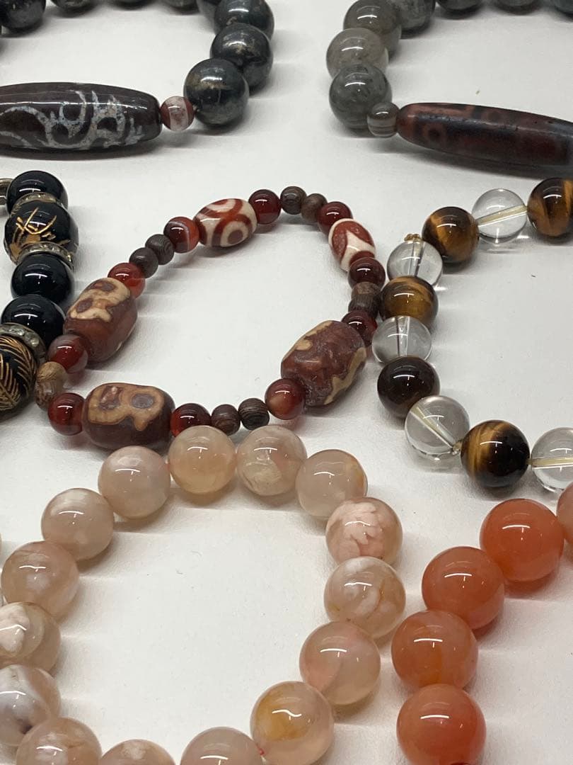 天珠と天然石のブレスレット　大珠 まとめ売り　パワーストーン　希少物