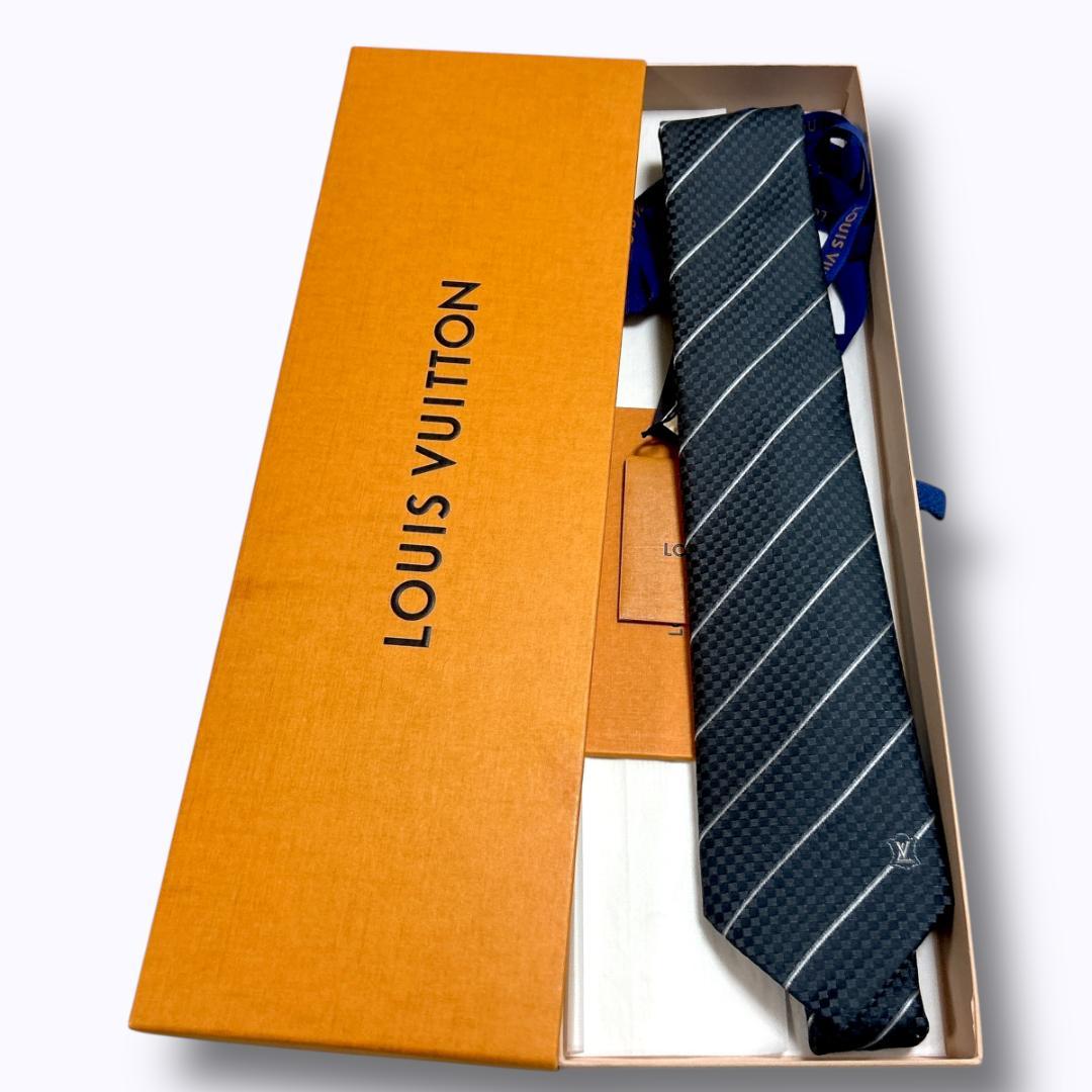 新品 LOUIS VUITTON ルイヴィトン ネクタイ ブラック ダミエ