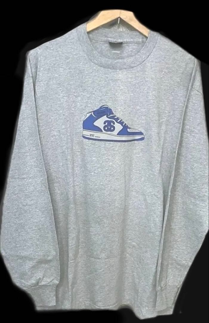 ゆ*ー様 OLD STUSSY 紺タグ ロンT SS リンクUSA製 XL グレ