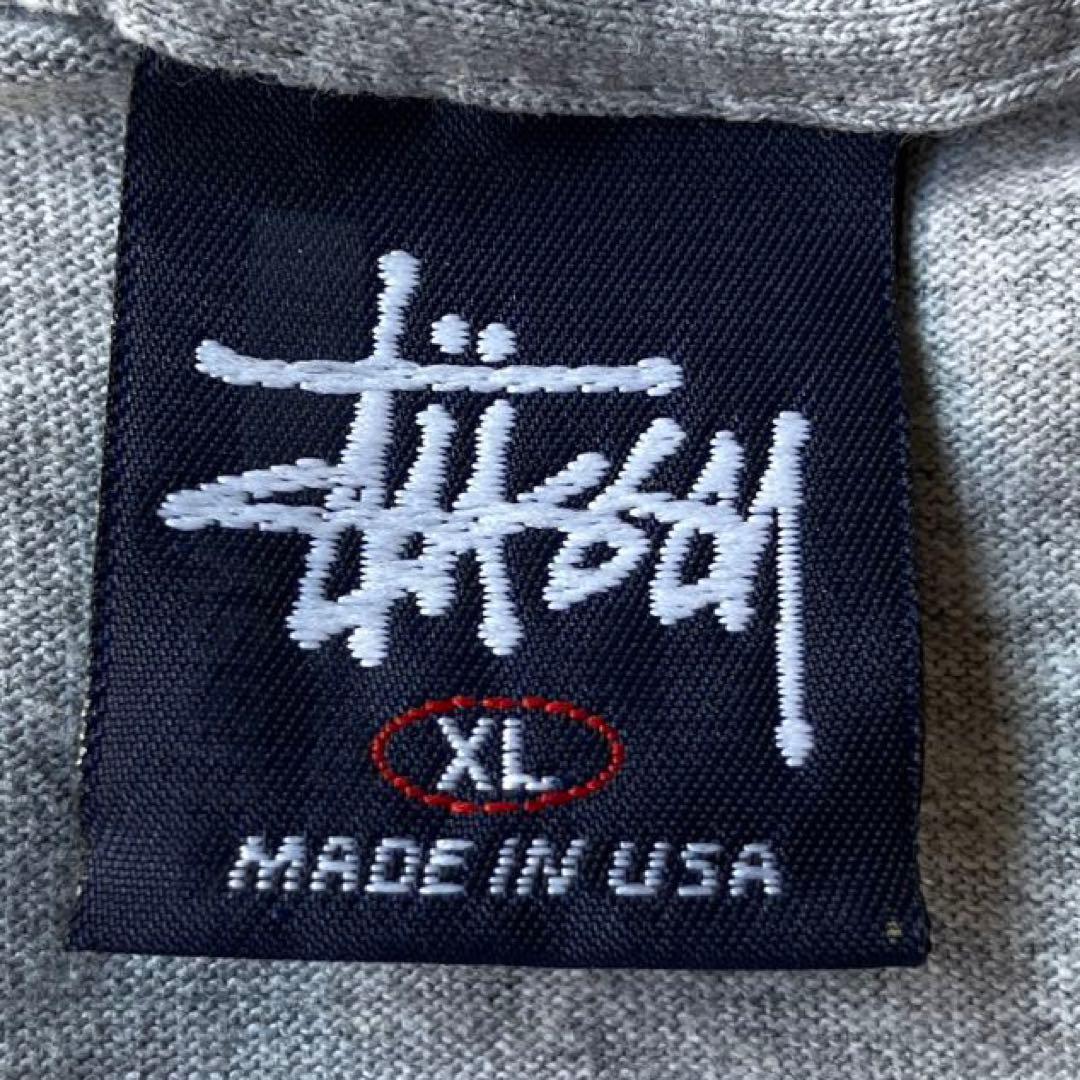 ゆ*ー様 OLD STUSSY 紺タグ ロンT SS リンクUSA製 XL グレ