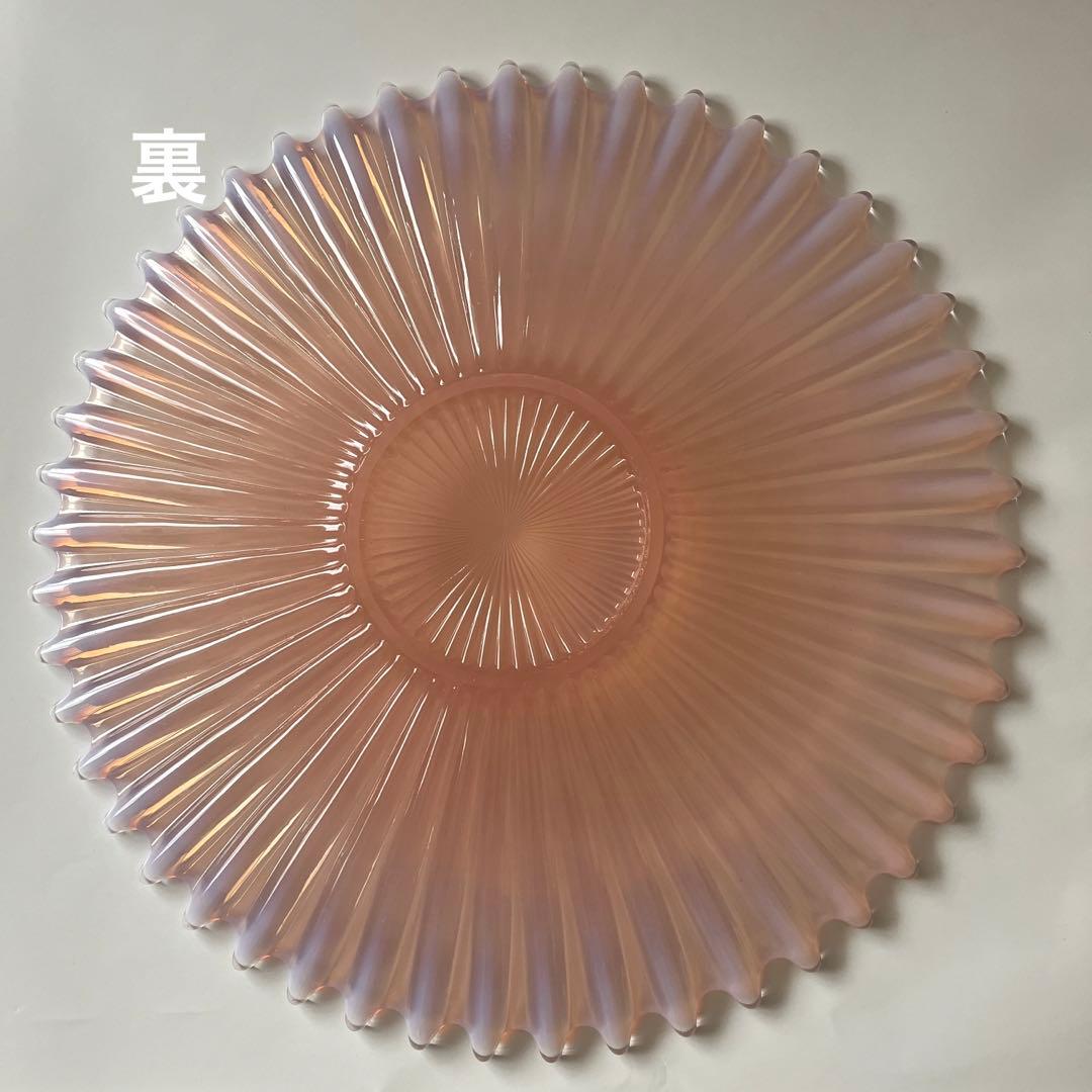 アメリカ　フォストリア　アンティーク ガラスプレート　オパールセントガラス