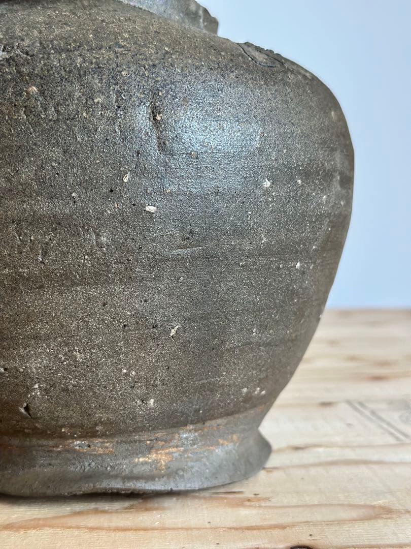 須恵器薬壺 (奈良-平安時代) 自然釉 短頸壷 猿投 古美術 骨董