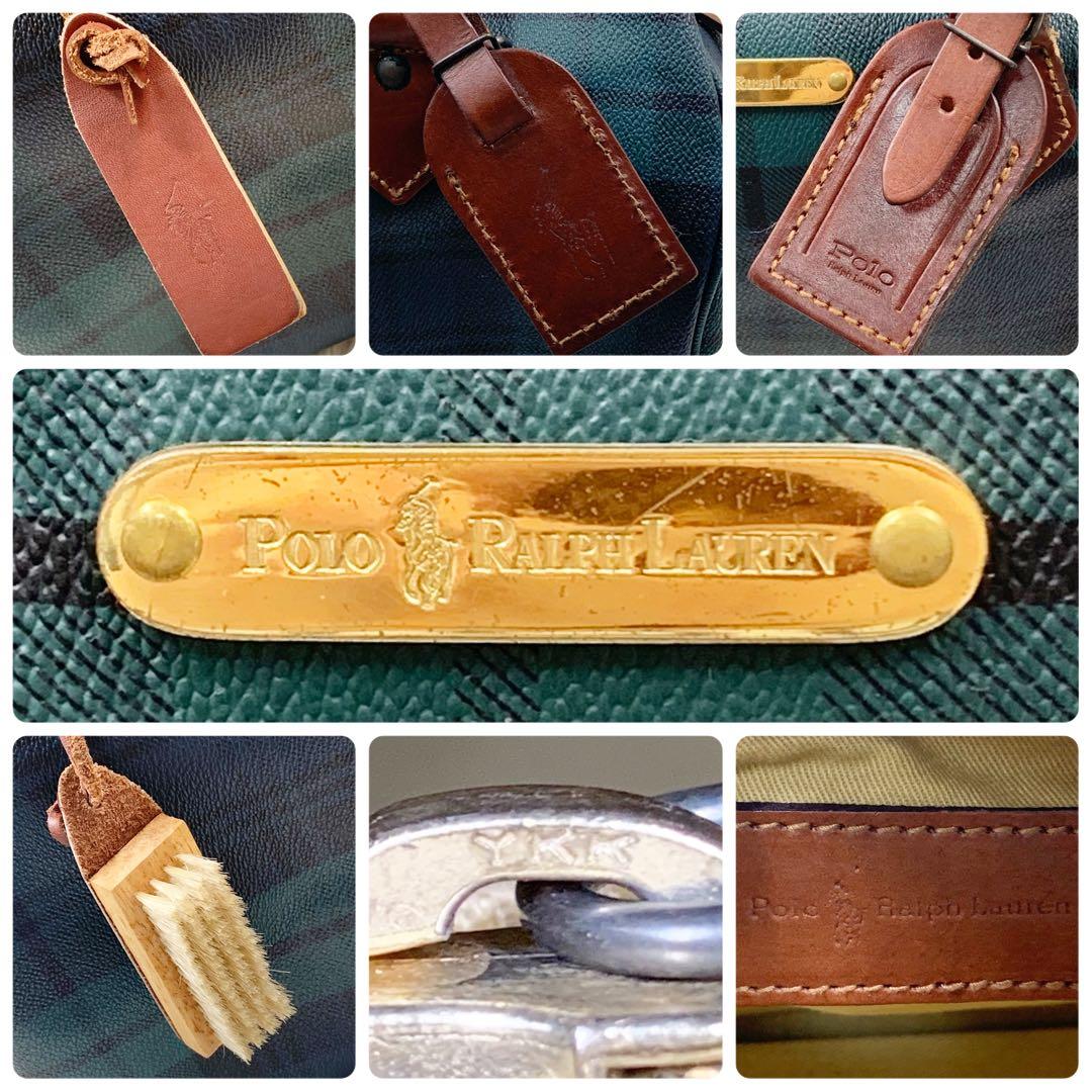 【✨極美品✨】 ラルフローレン ミニボストンバッグ チェック柄 グリーン