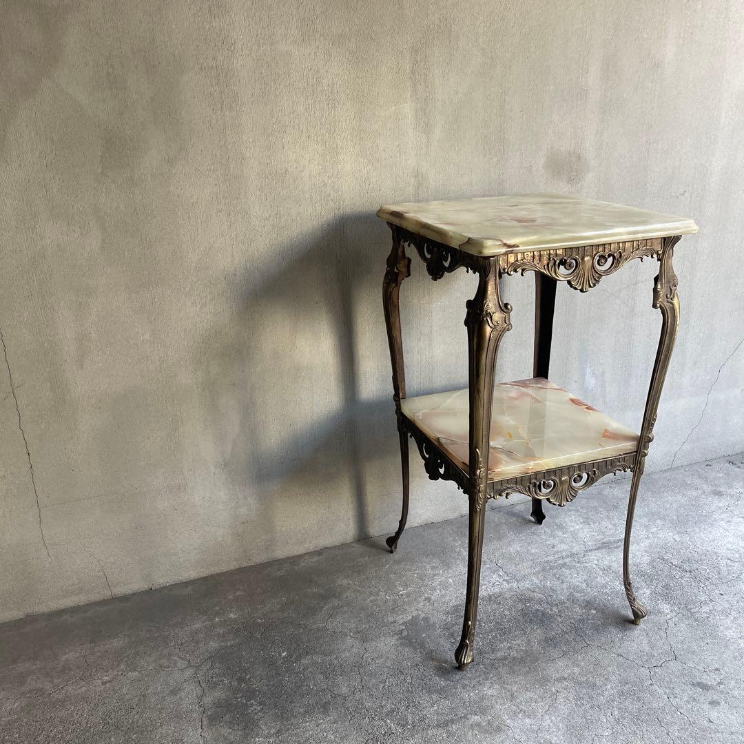 イタリア製 大理石花台 サイドテーブル コンソール　オールドヴィンテージ