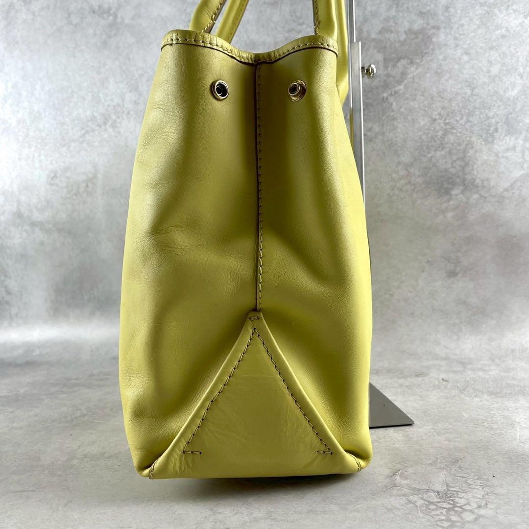 高級　MaxMara マックスマーラ　トートバッグ　C631 イエロー　レザー