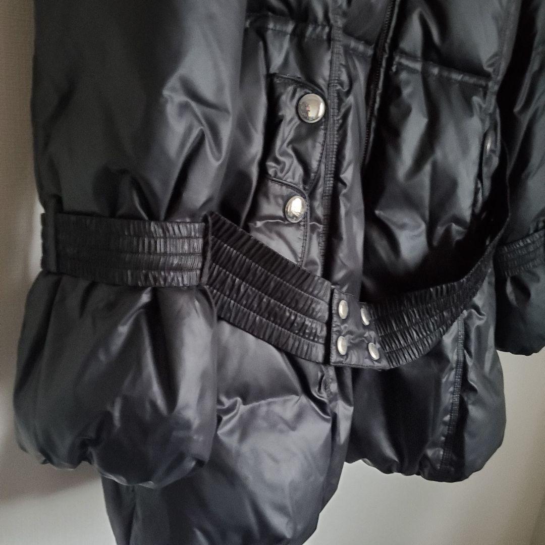 極美品 高級ダウン　リアルファー 光沢 黒　ジャケット Y2K　コート　平成