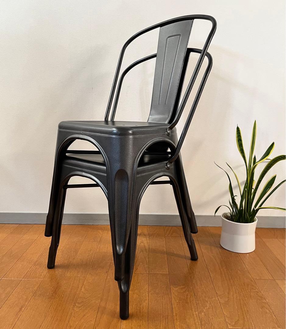 Aチェア　リプロダクト2脚組　インダストリアル　名作　カフェ椅子　鉄メタルチェア