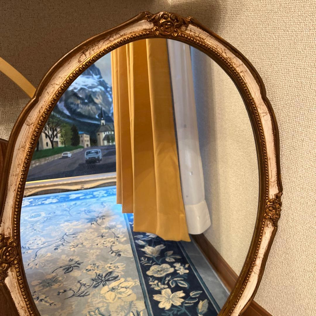 【ゆし】壁掛けオーバルミラー