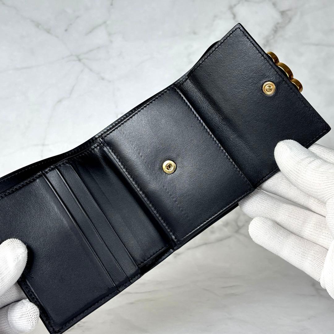 CELINE セリーヌ　トリオンフ　カーフスキン　三つ折り　財布　ミニ財布