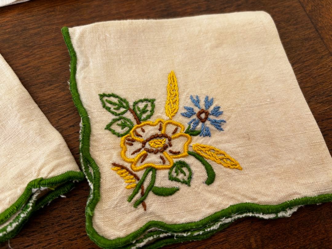 フランス　蚤の市　刺繍　ナプキン　クロス　まとめ売り