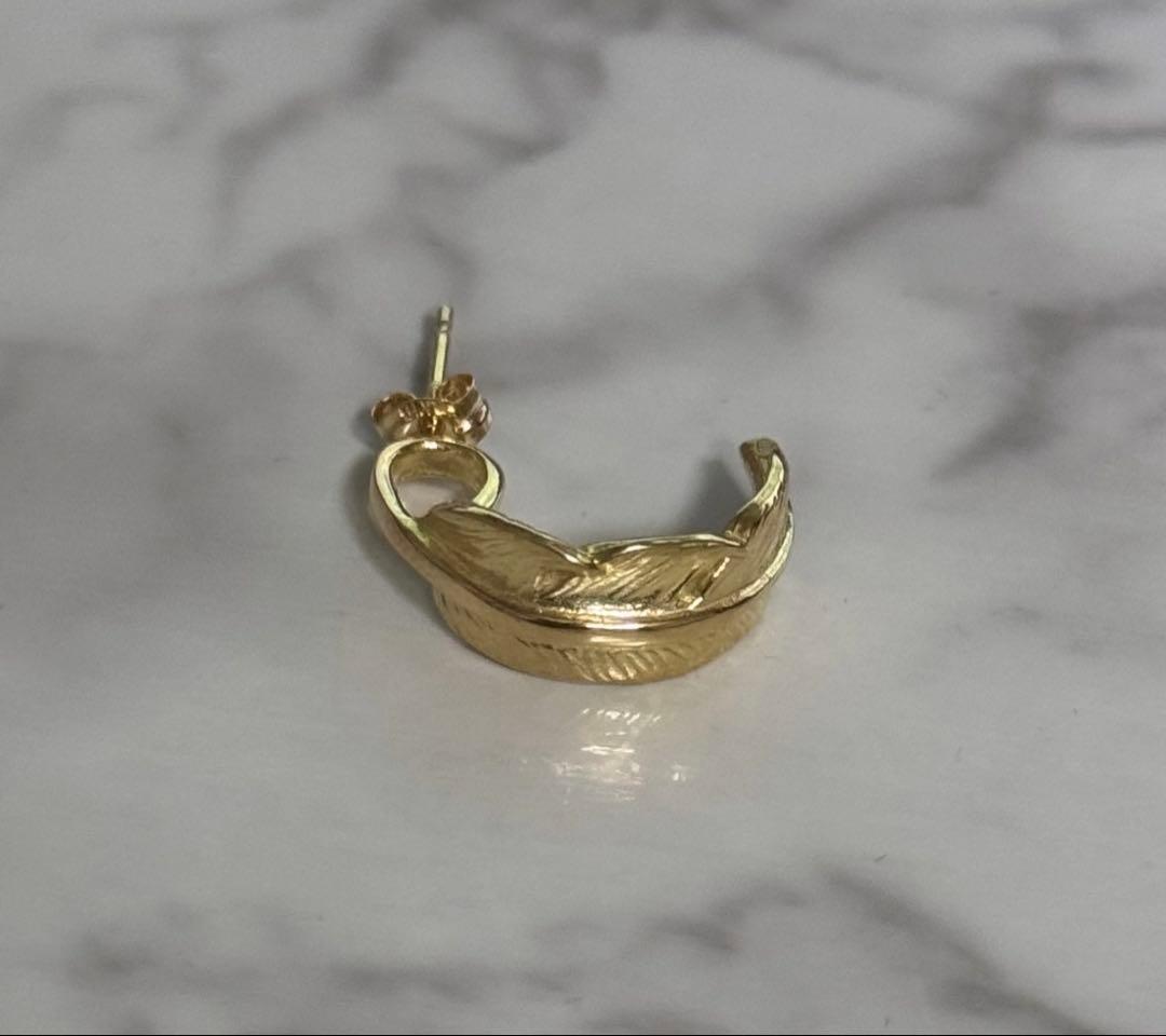 タディアンドキング k18 フェザー ピアス 左耳用 TADY&KING