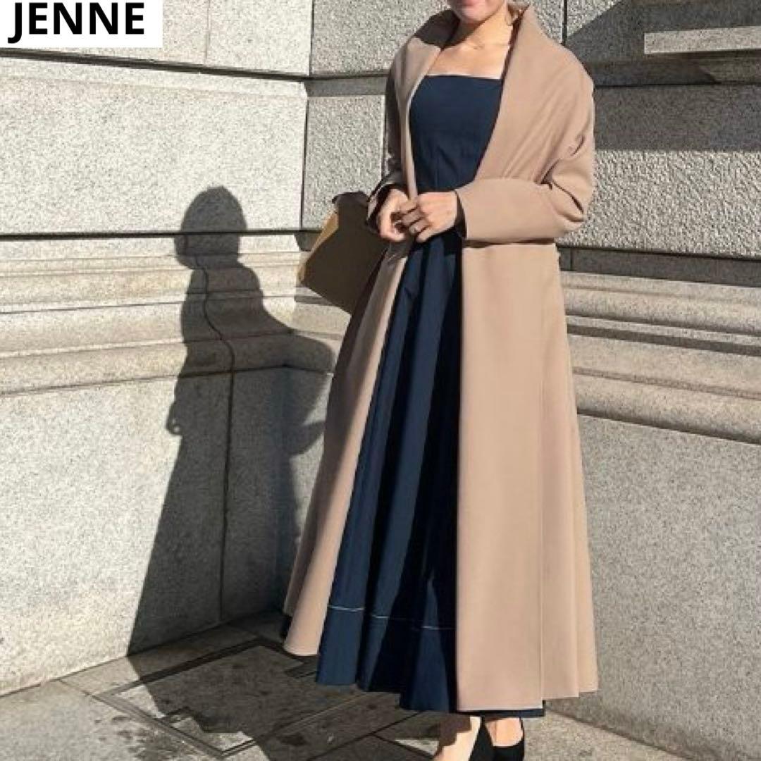 専用【JENNE】　ショール風オードリーコート　ロングコート　M