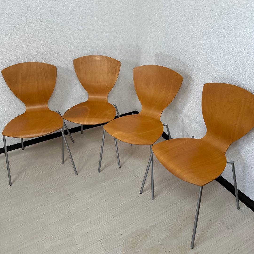 ダネルカ スタッキングチェア ダイニングチェア デンマーク製 4脚セット i1※