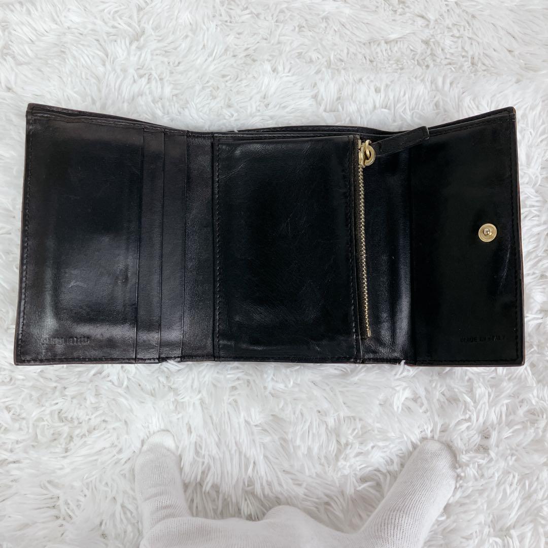 sa ミュウミュウ 折り財布クロコ型押し レザー y2k アーカイブ 茶