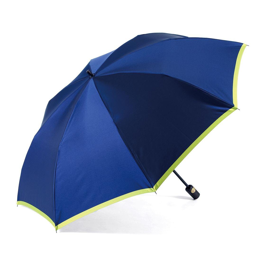 前原光榮商店　トンボ洋傘　雨傘 ボーダー 折りたたみ ネイビー×ライトグリーン