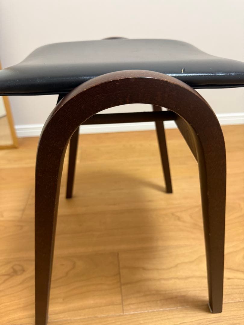 秋田木工　曲げ木スタッキングスツール　黒　椅子　アンティーク剣持勇　ビンテージ