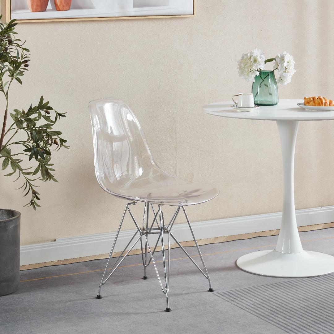 【クリア】2脚セット ダイニングチェア ホームオフィス・リビングルームチェア