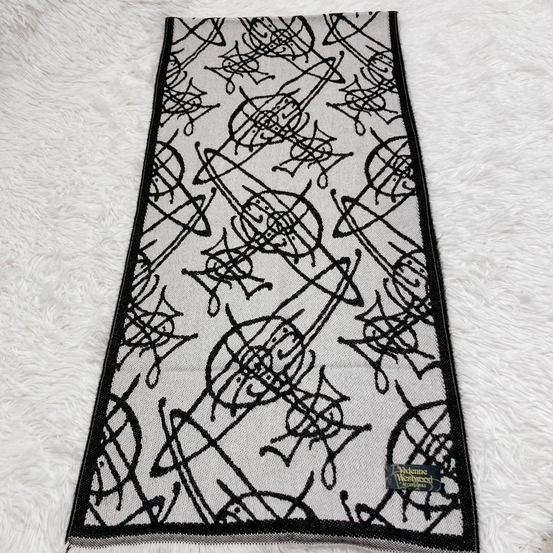 Vivienne Westwood 大判 イタリア製 マフラー オーブ ロゴ総柄