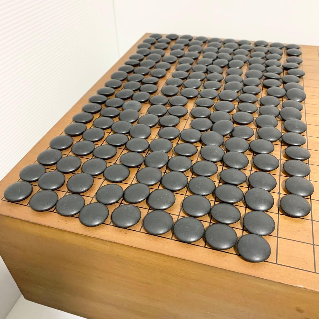 囲碁 碁石 碁盤セット 足 脚 へそ付き 蛤 那智黒
