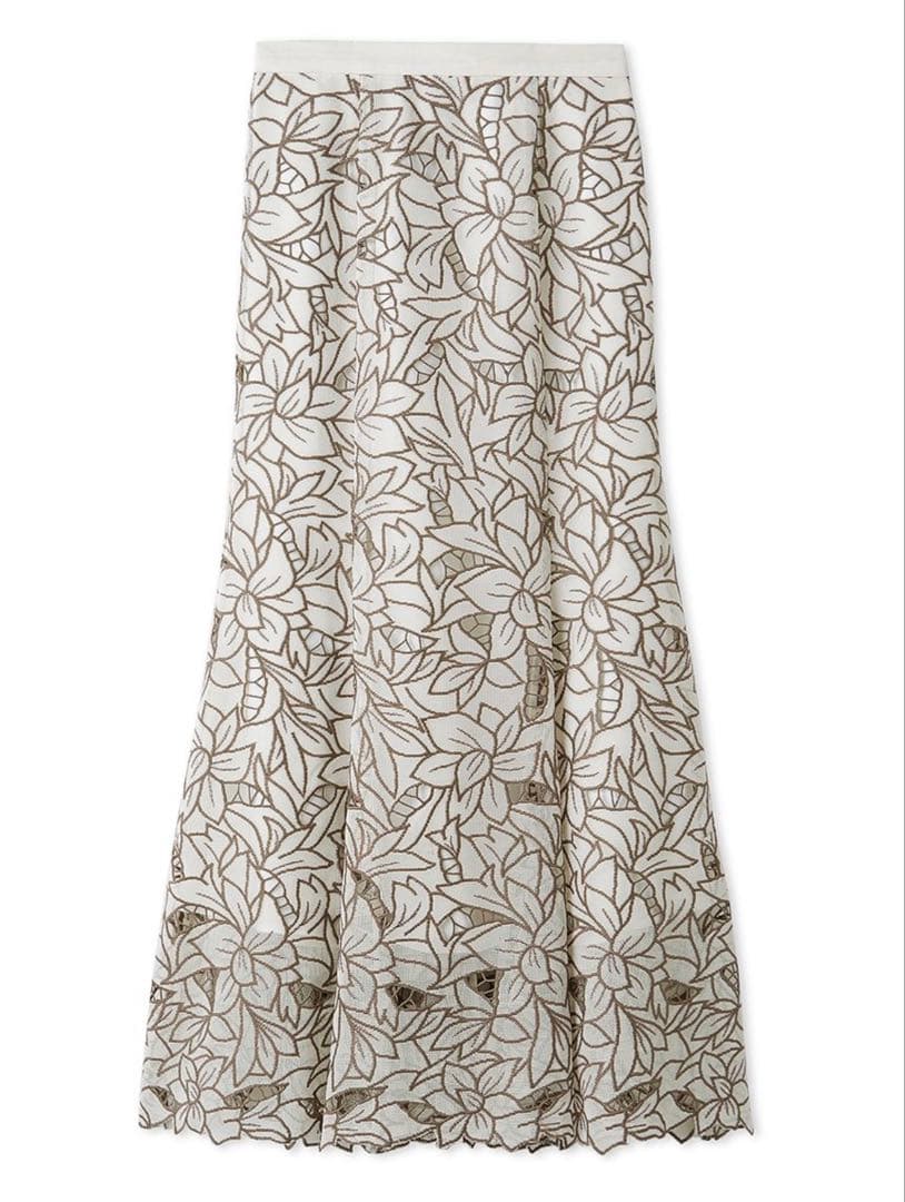 【新品タグ付き】snidel カットワークセミフレアスカート(IVR-0)