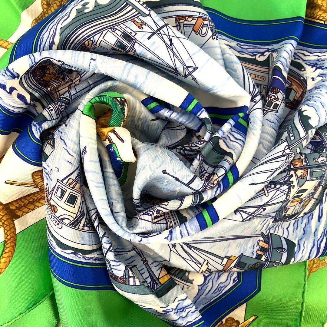 HERMES　エルメス　カレ90　大判スカーフ　漁船の帰港　44