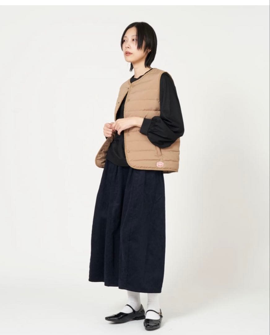 ヴァンソン エ ミレイユ ノーカラー ステッチレス ダウン ベスト