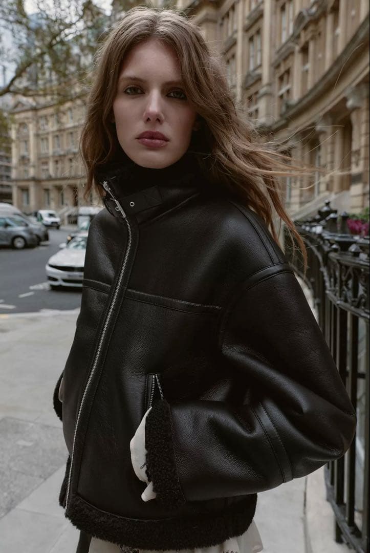 ☺︎⭐︎☺︎⭐︎☺︎⭐︎  ZARA ダブルフェイスフェイクシープスキンジャケット