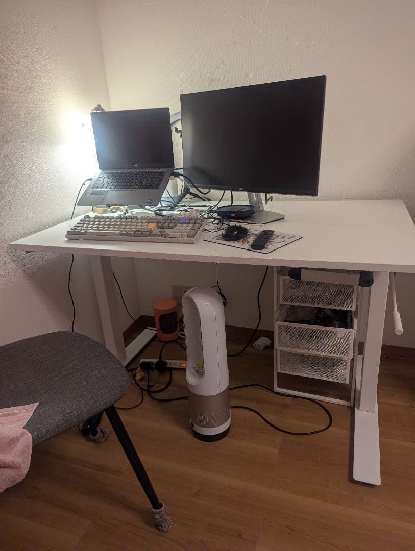 昇降式ホワイトデスク 幅120cm 直接の引き渡しで-8000円