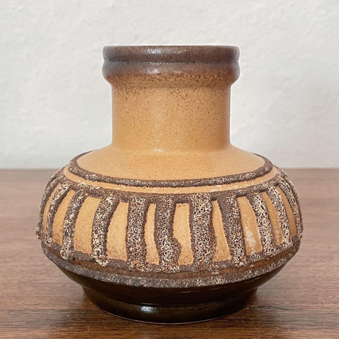 【東ドイツ Strehlaの花瓶】ミッドセンチュリー Fat lava 300