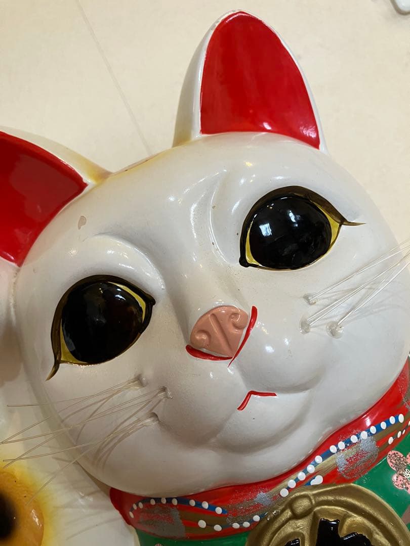 ★レトロ？縁起物【招き猫】貯金箱★【福】【千万両】★座布団付き★★