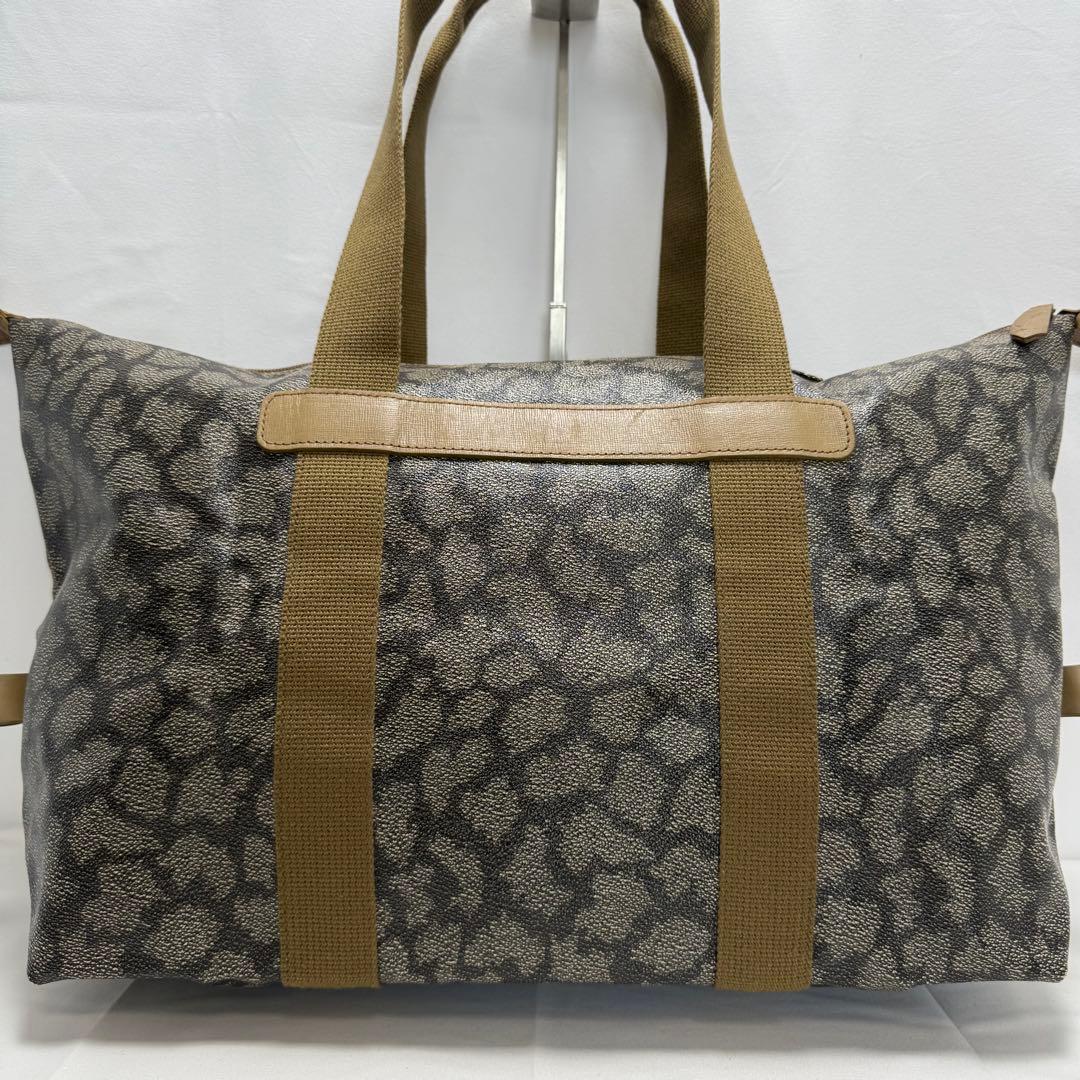 YSL イヴサンローラン ボストンバッグ 肩掛け 大容量 ジラフ柄 PVC 美品