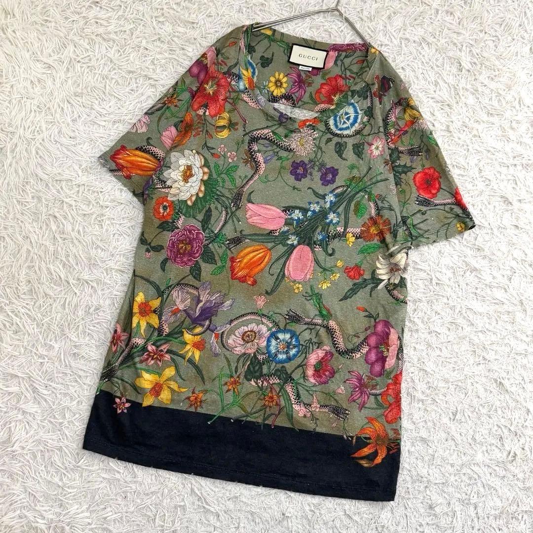 16725✨GUCCI 17AW Flora Snake Print Tシャツ