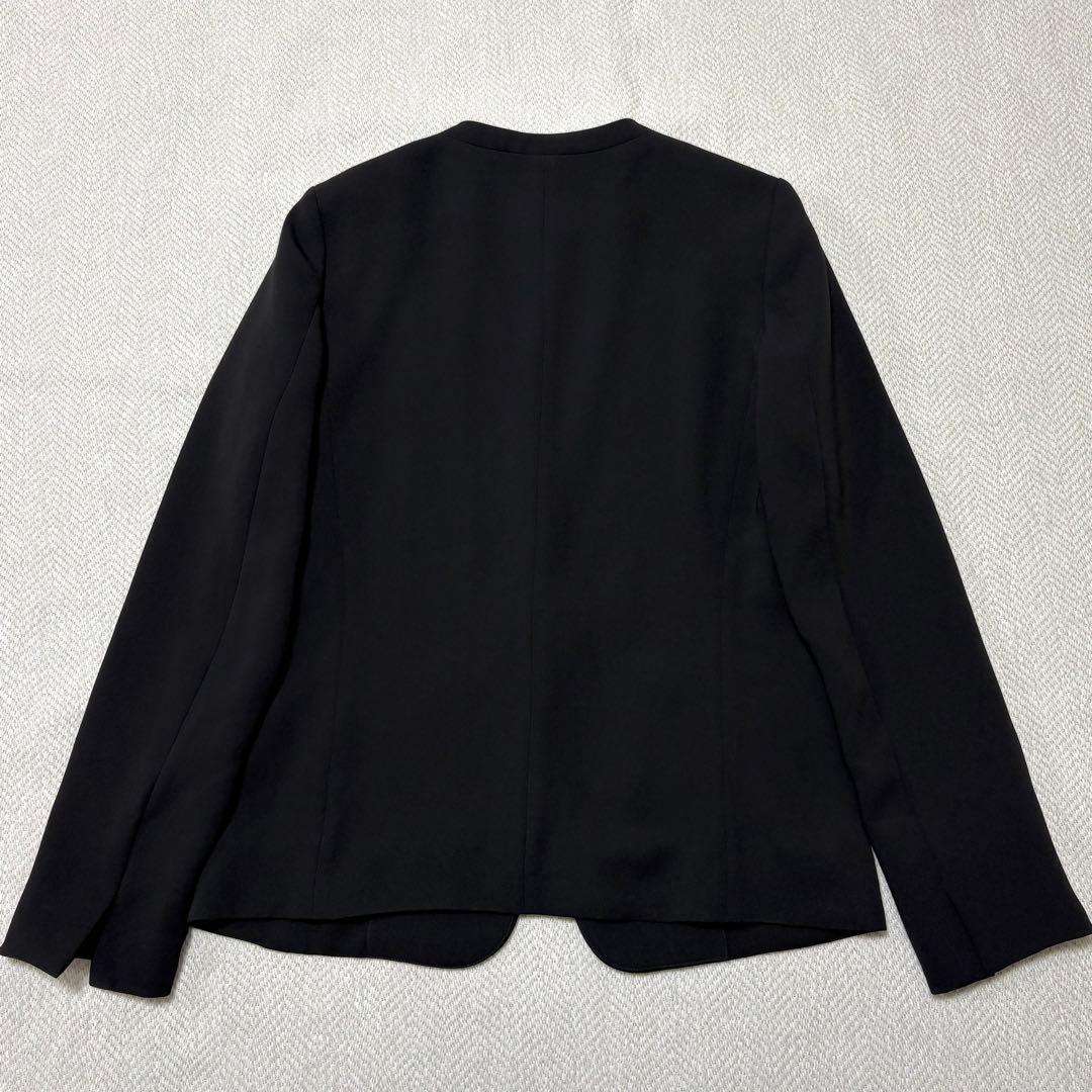 極美品 PLST プラステ 洗える トリアセブレンド ノーカラー パンツスーツ