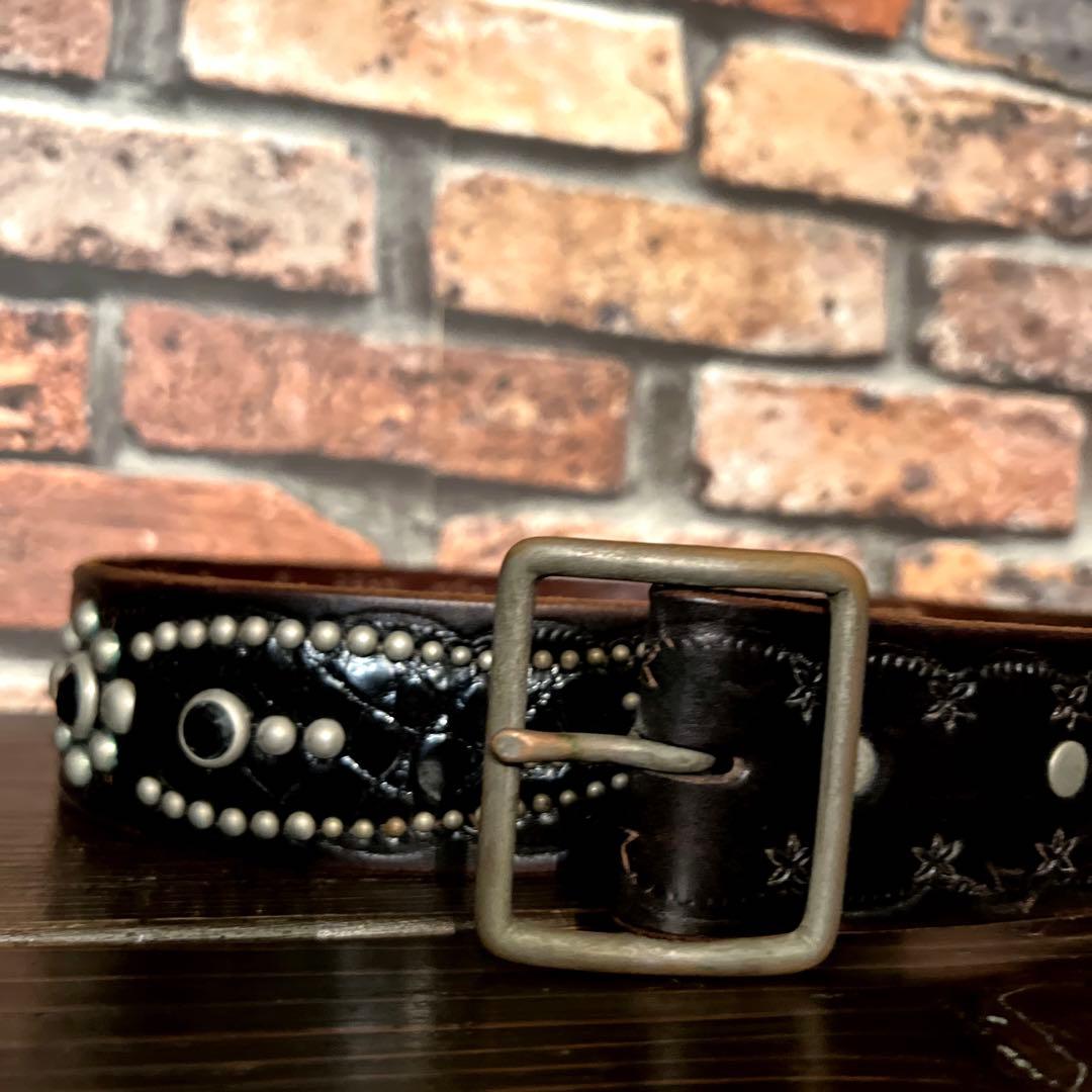 古着Lサイズ RATS WAY OF LIFE スタッズ レザーベルト