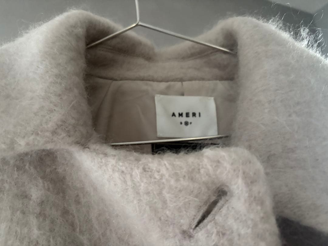 ジャケット・アウター Ameri)DEFORMATION COLLAR SHAGGY COAT