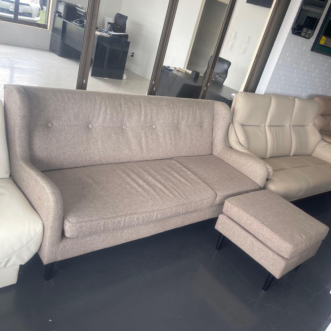 ベージュファブリック4 人掛けソファ franc franc