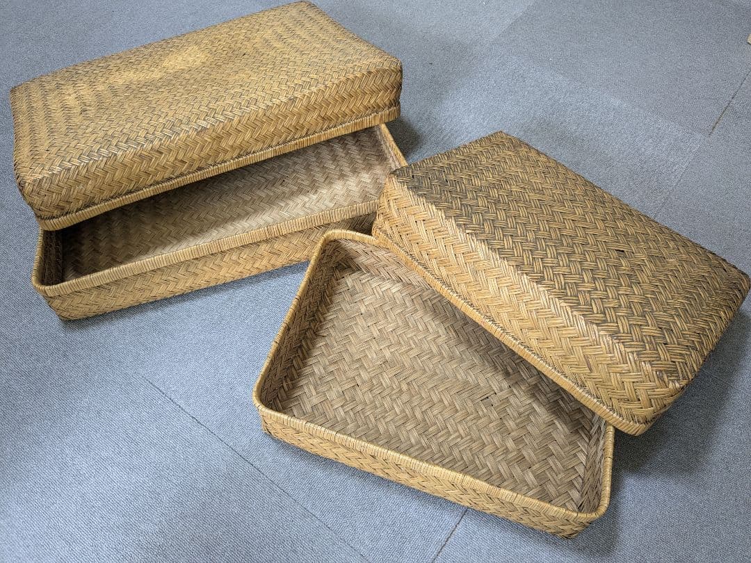 【昭和レトロ】 行李 2個セット 籠 古道具 アンティーク ヴィンテージ