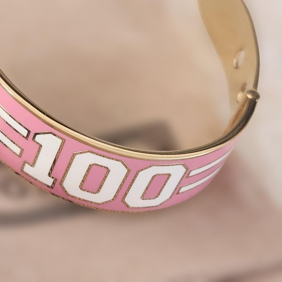 希少GUCCI バンドデザイン 100周年限定　ブレスレット ピンク