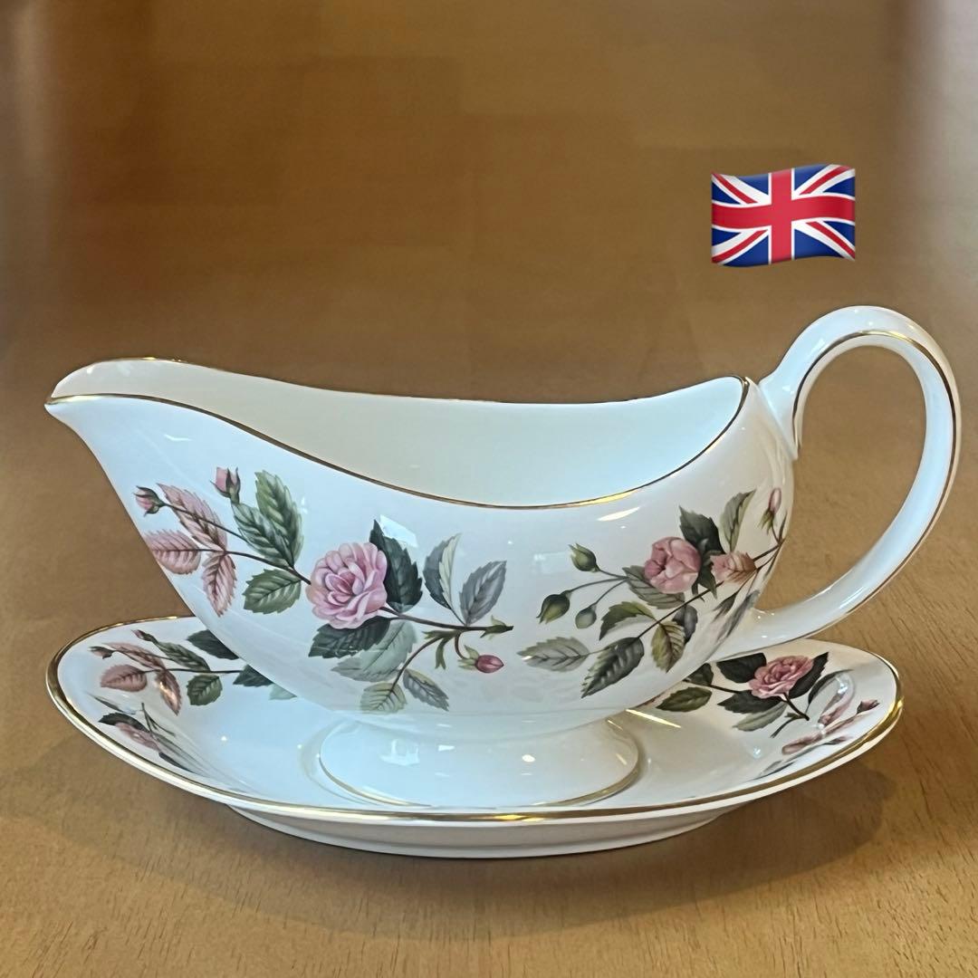 【英国ビンテージ】ウェッジウッド★ハザウェイローズ★エレガントなソースボート②