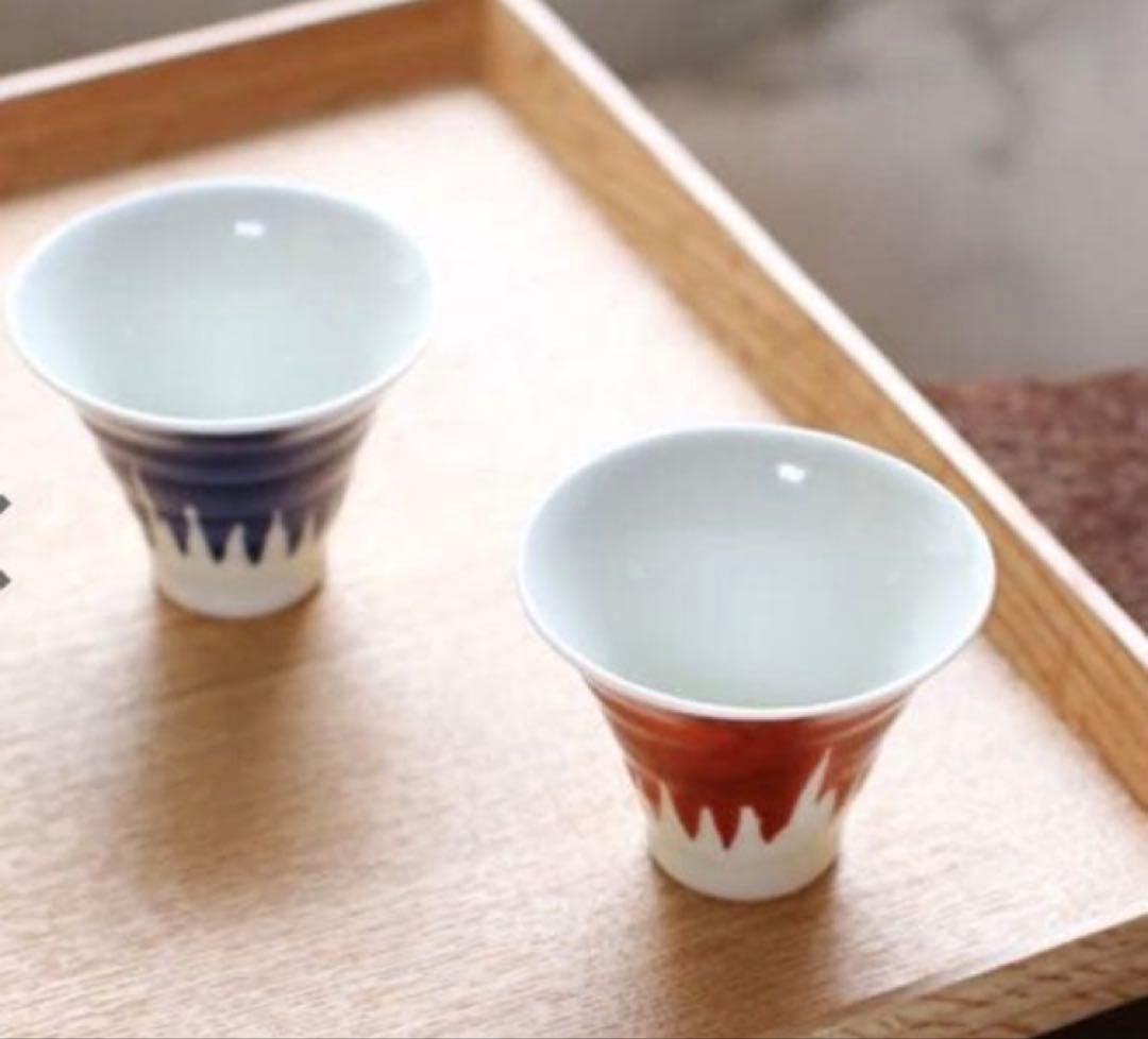 富士山　平皿＆パールペアーカップ＆ぐい呑み＆角小皿＆スマホスタンド