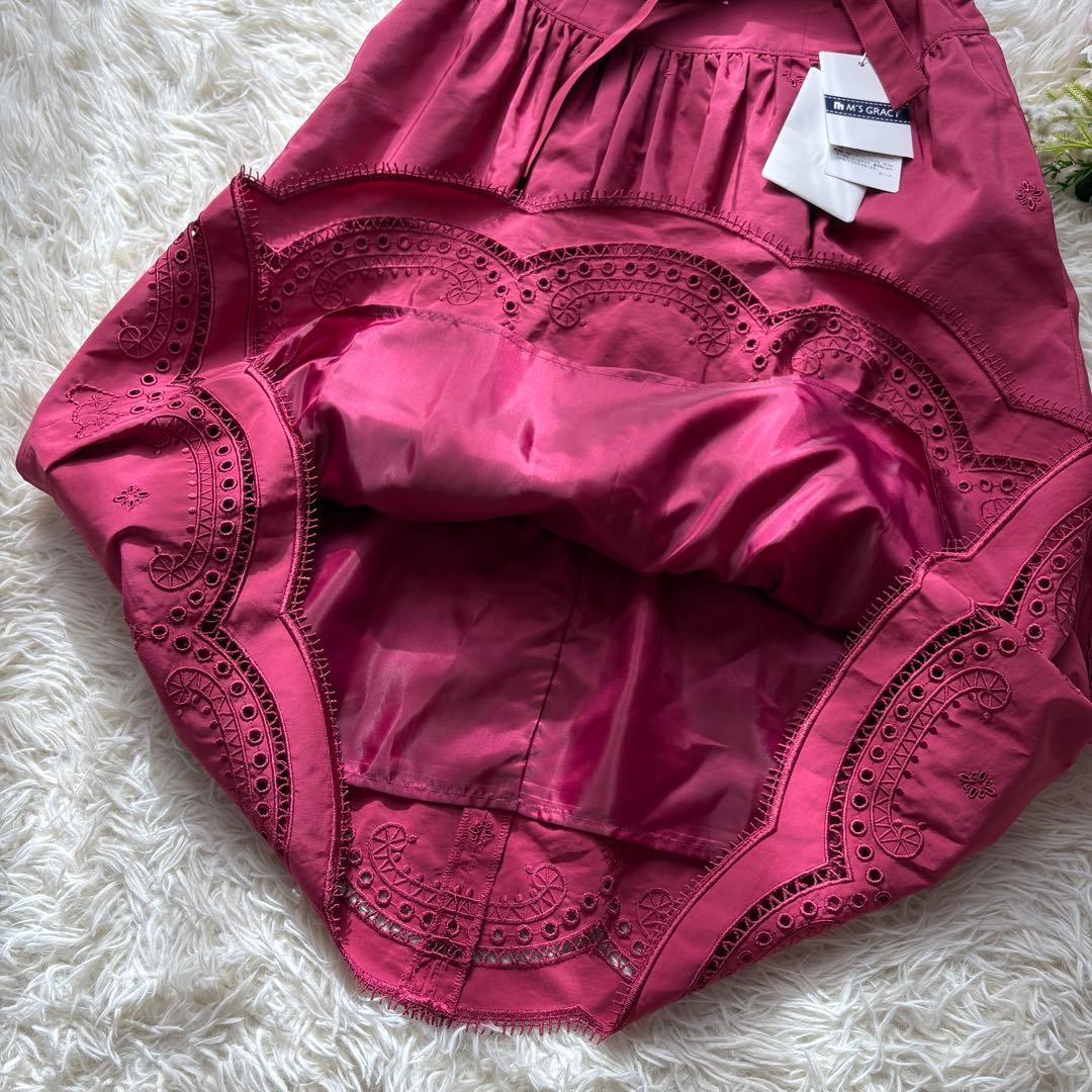 【未使用　タグ付】リボン　エムズグレイシー ハート刺繍　スカート　21年　38