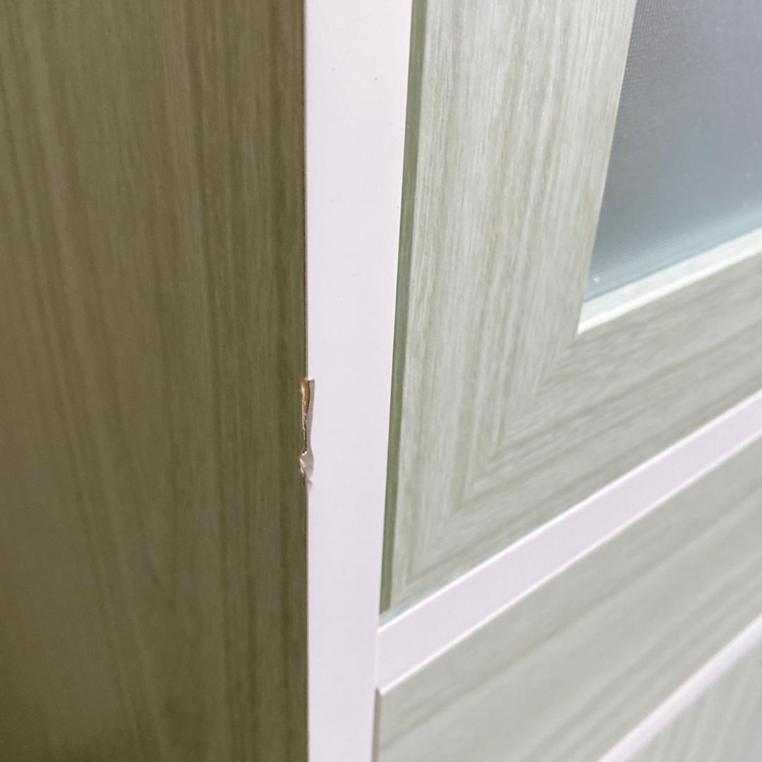 キッチン収納 キッチンボード ミニ食器棚 キャビネット ミストガラス扉 グリーン