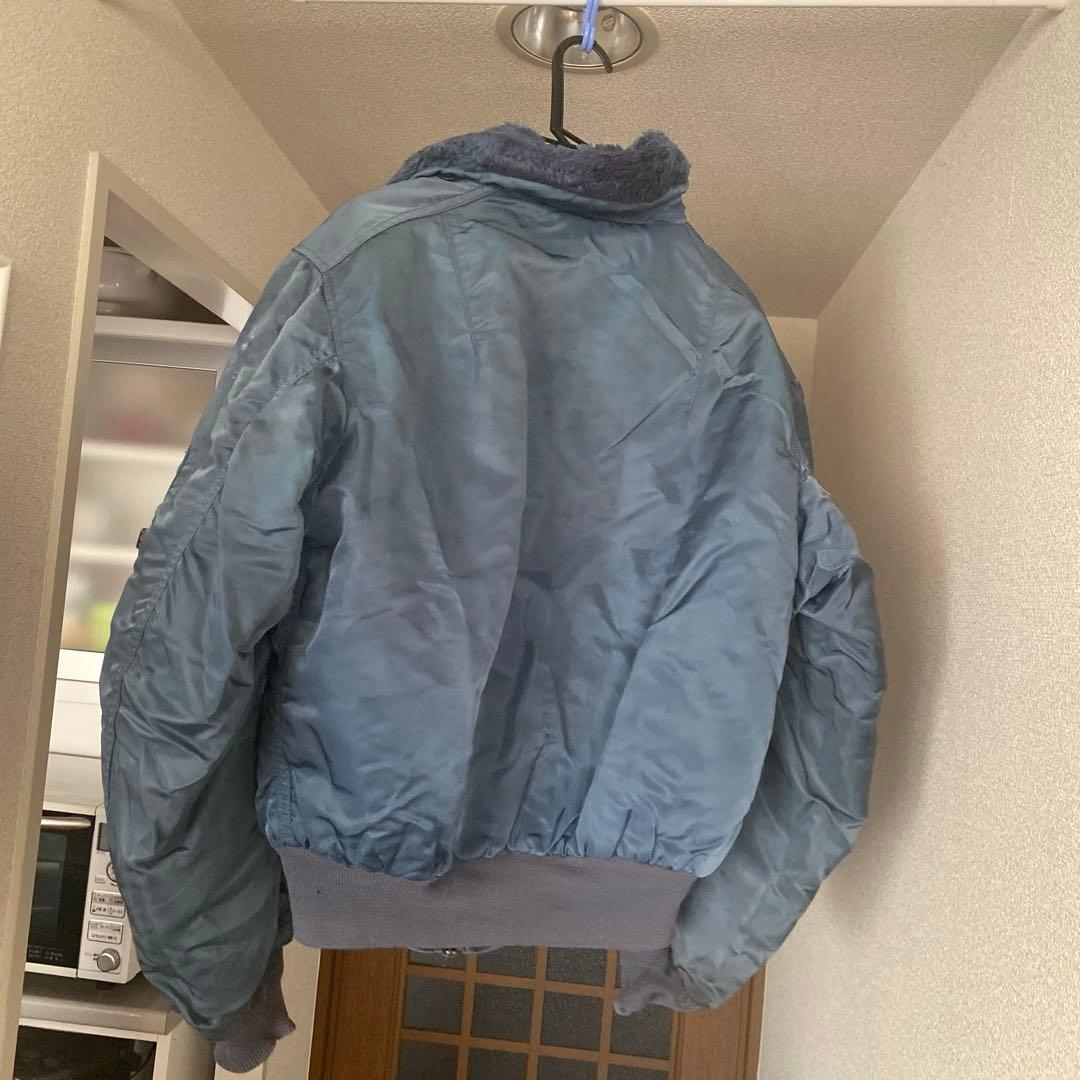 最終値下げ❣️古着USA製ネイビー MA-1 フライトジャケット ボア襟付き