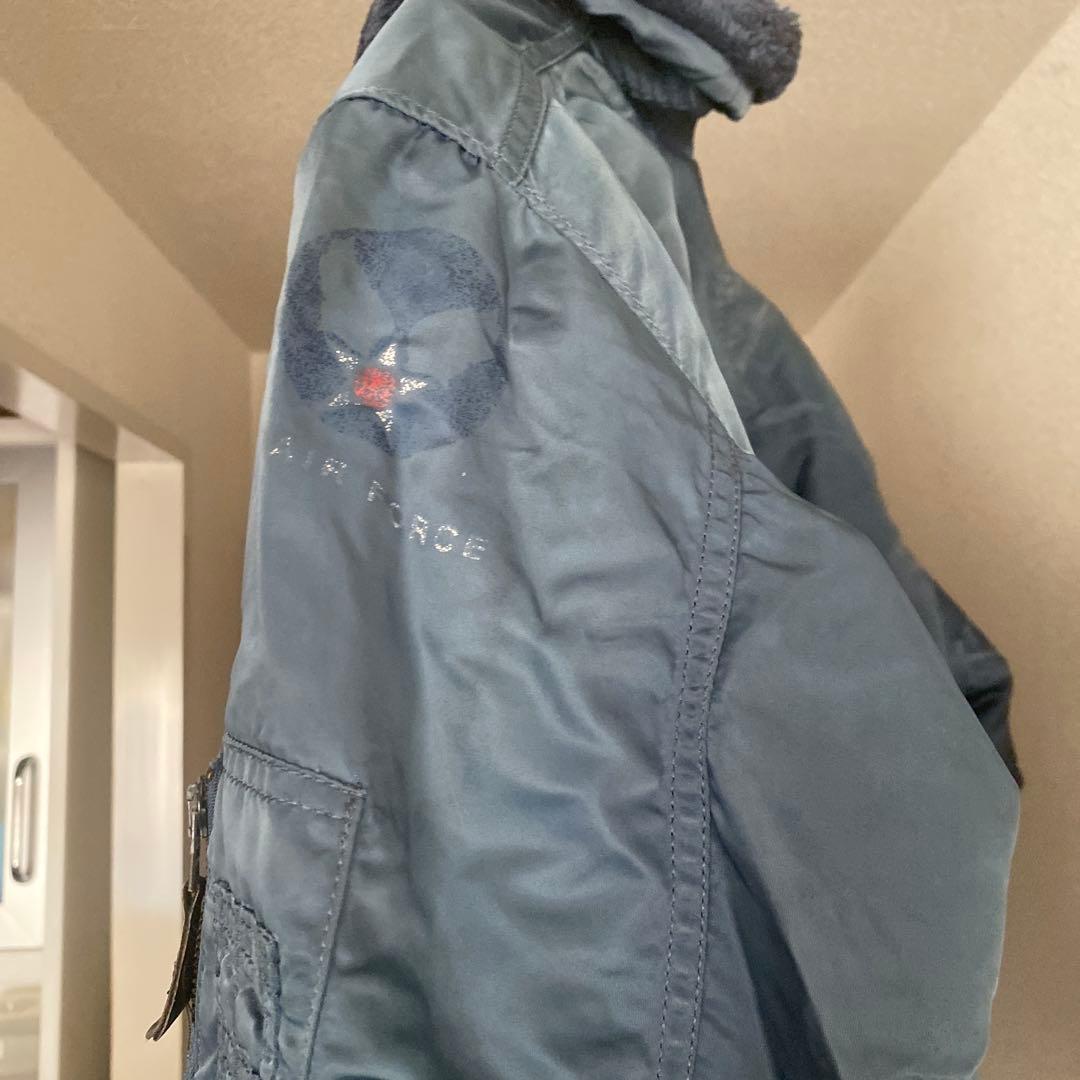 最終値下げ❣️古着USA製ネイビー MA-1 フライトジャケット ボア襟付き