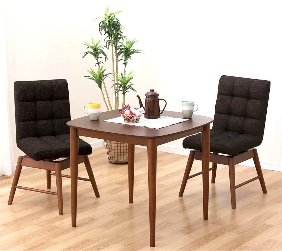 幅80cm ダイニングテーブル　回転式ダイニングチェア　椅子　セット　ニトリ