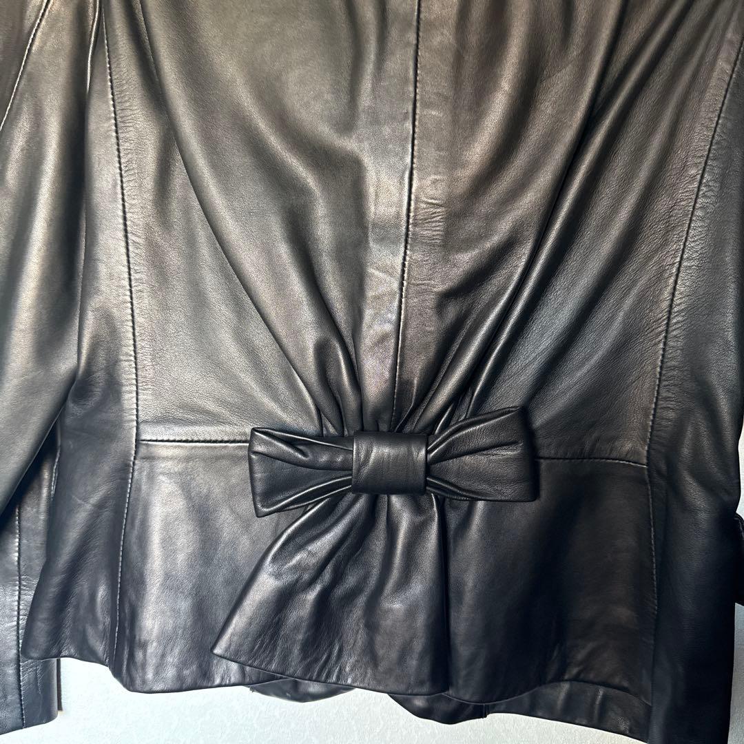 ブラックレザージャケット テーラード