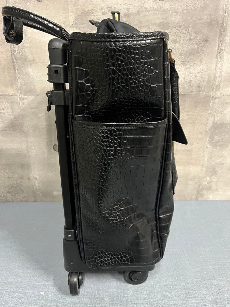 ☆【美品】SWANY スワニー クロコ調 4輪 キャリーバッグ ストッパー付
