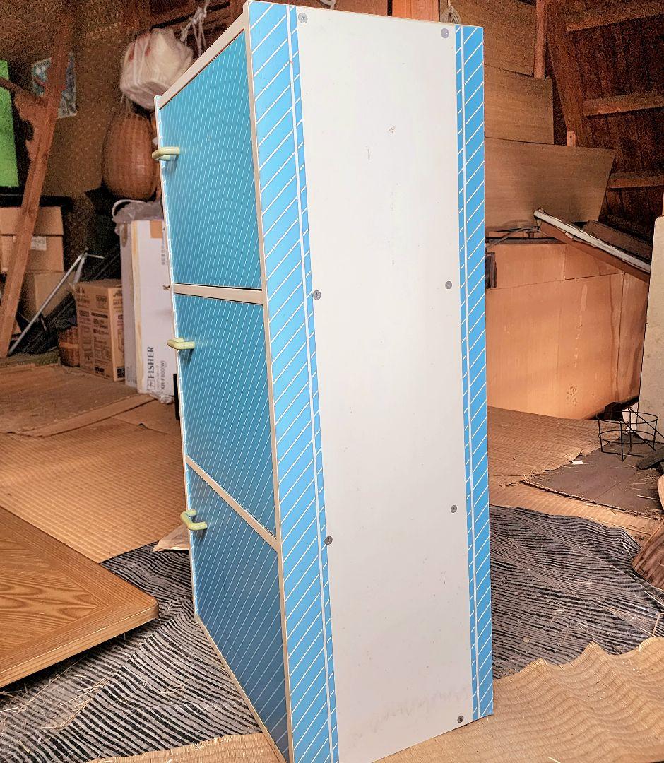 【昭和レトロ】レトロポップ3段収納(ブルー)